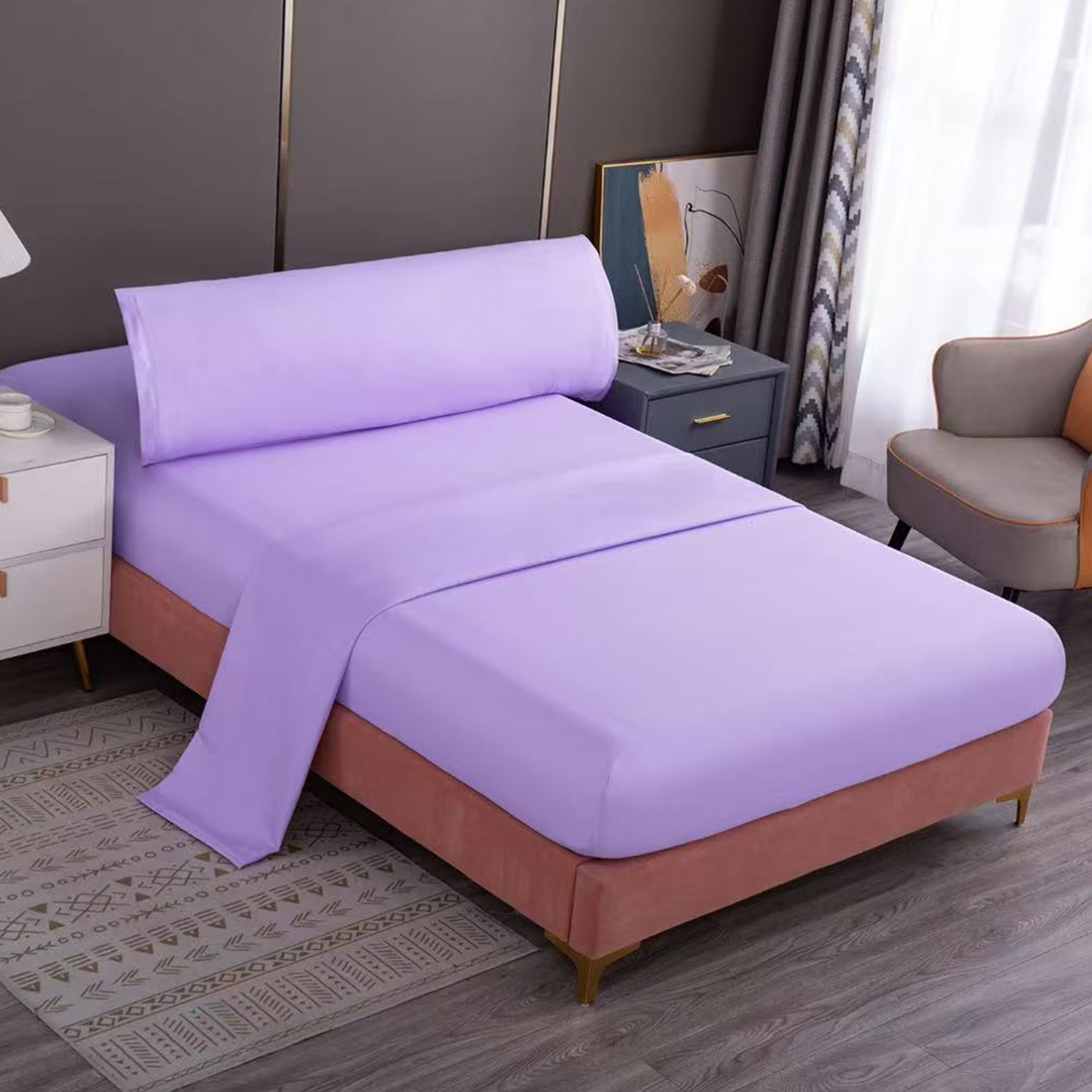 Juego de Sábanas Liso de 3 Piezas para Cama 90/105/135/150cm, 100% Poliéster Suave, Color Liso Moderno, Tacto Transpirable y Duradero, Varios Colores.