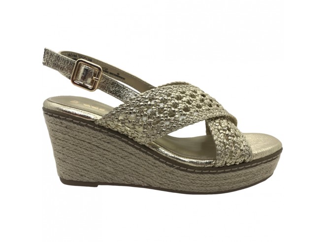 Sandalia Cuña Yute Mujer Xti 142746 Oro