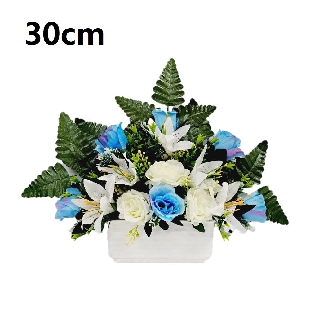 Flores artificiales para cementerio,Centro Flores para santos duraderas de tela con maceta,Gerimport,Envios desde España