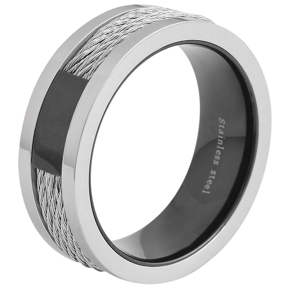 Akzent® Anillo Prateado Hombre em Aço Inoxidável Tam.70 - 0086
