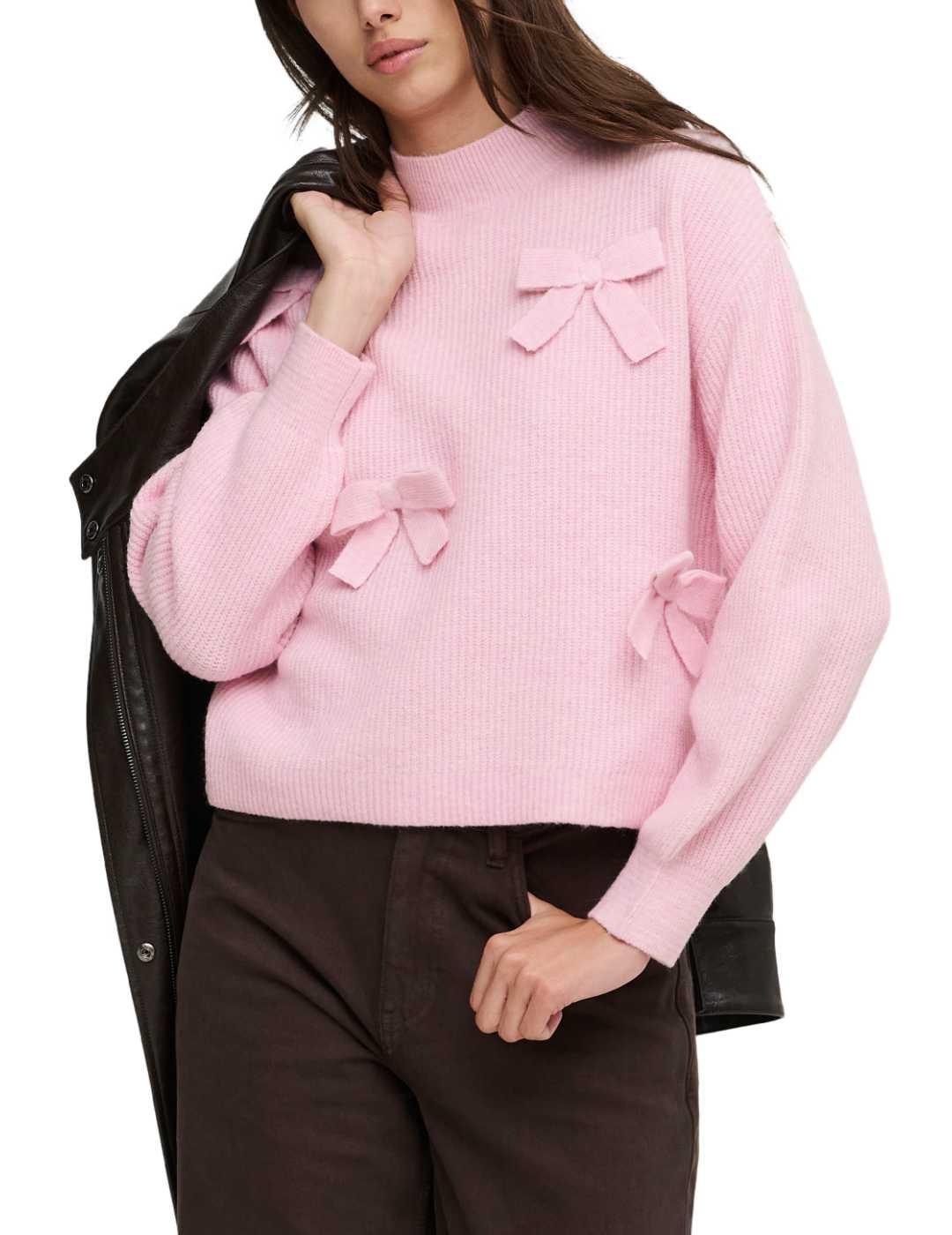Jersey Only Lisa rosa de lana para mujer