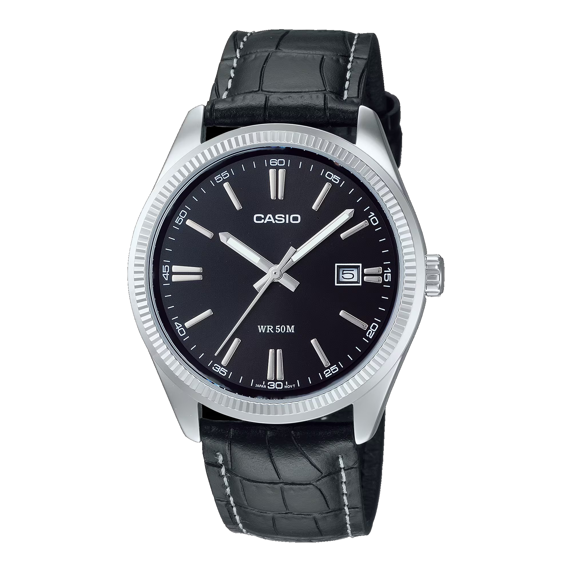 Reloj Casio MTP-1302PL-1AVEF Analógico Hombre Correa de Piel Elegante Negro Sumergible (50m)