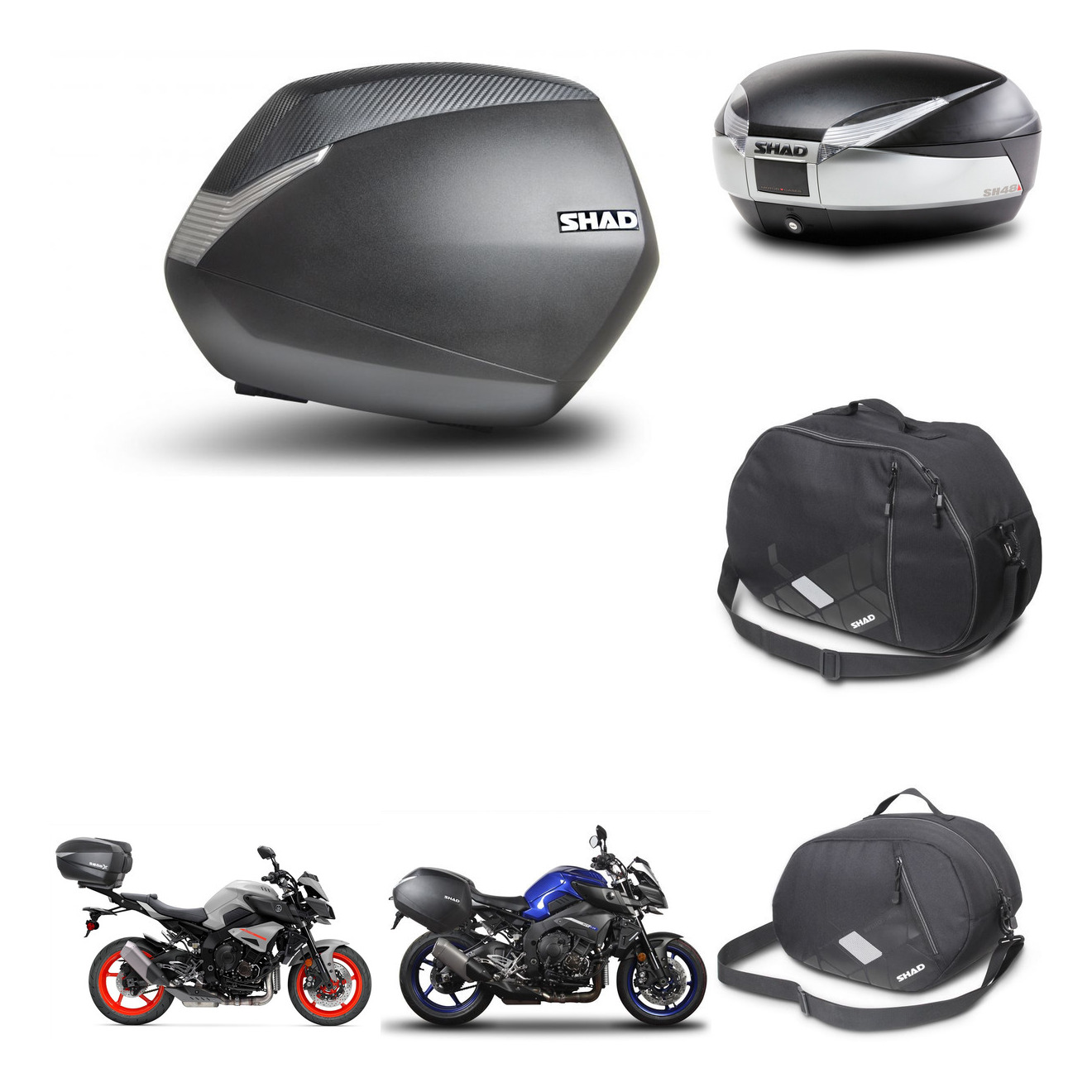 Baul Trasero + Maletas Laterales + Accesorios + Herraje 3P + Herraje Montaje Sh36 Sh 36 Sh48 Titanium Premium KIT-269343