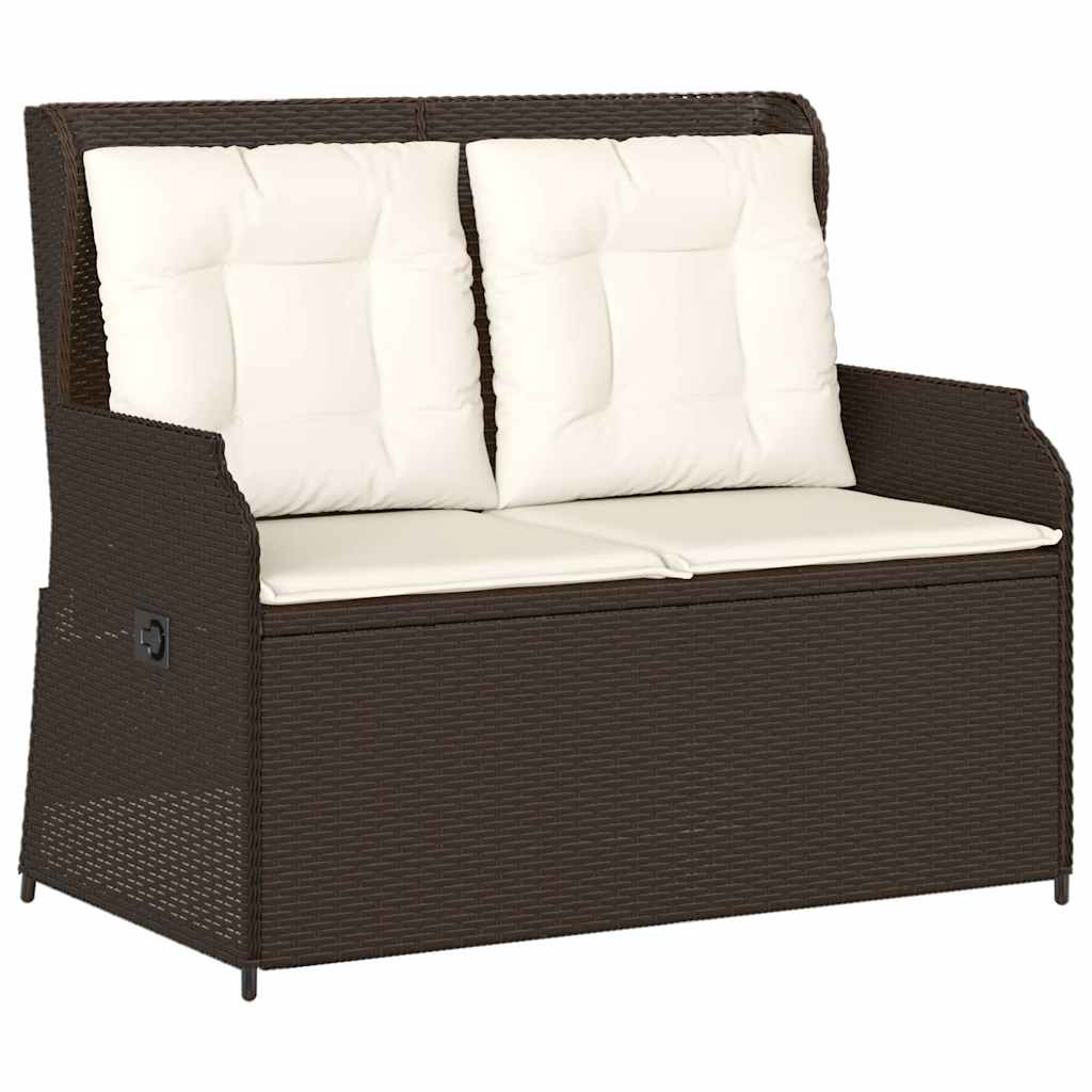 vidaXL Sillón reclinable de jardín con cojines ratán sintético marrón