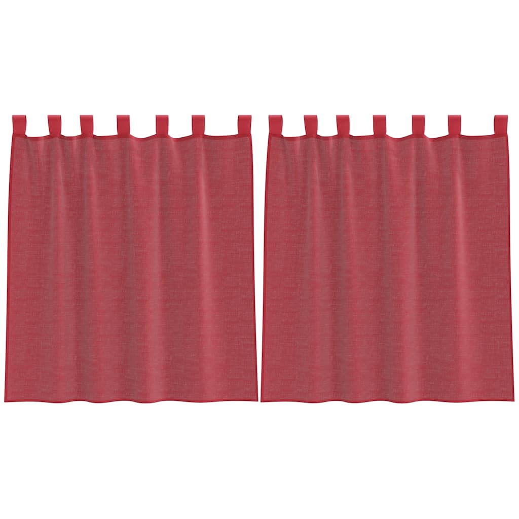 vidaXL Cortinas de gasa con trabillas 2 uds 140x140 cm