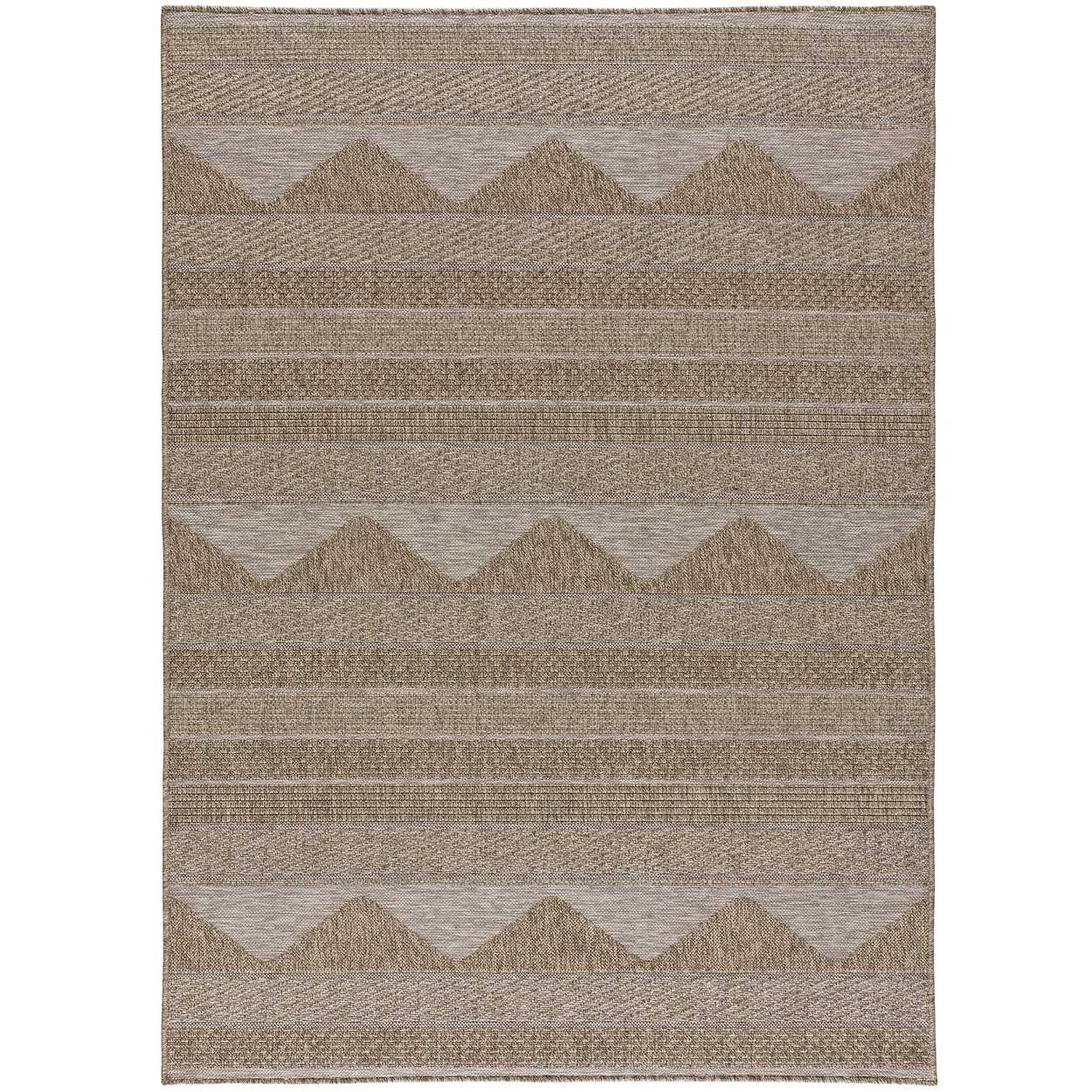 ATTICGO Alfombra de Interior y Exterior Estilo Geométrico en Natural - Oria 8113 | 126X190, 152X230, 190X290 cm