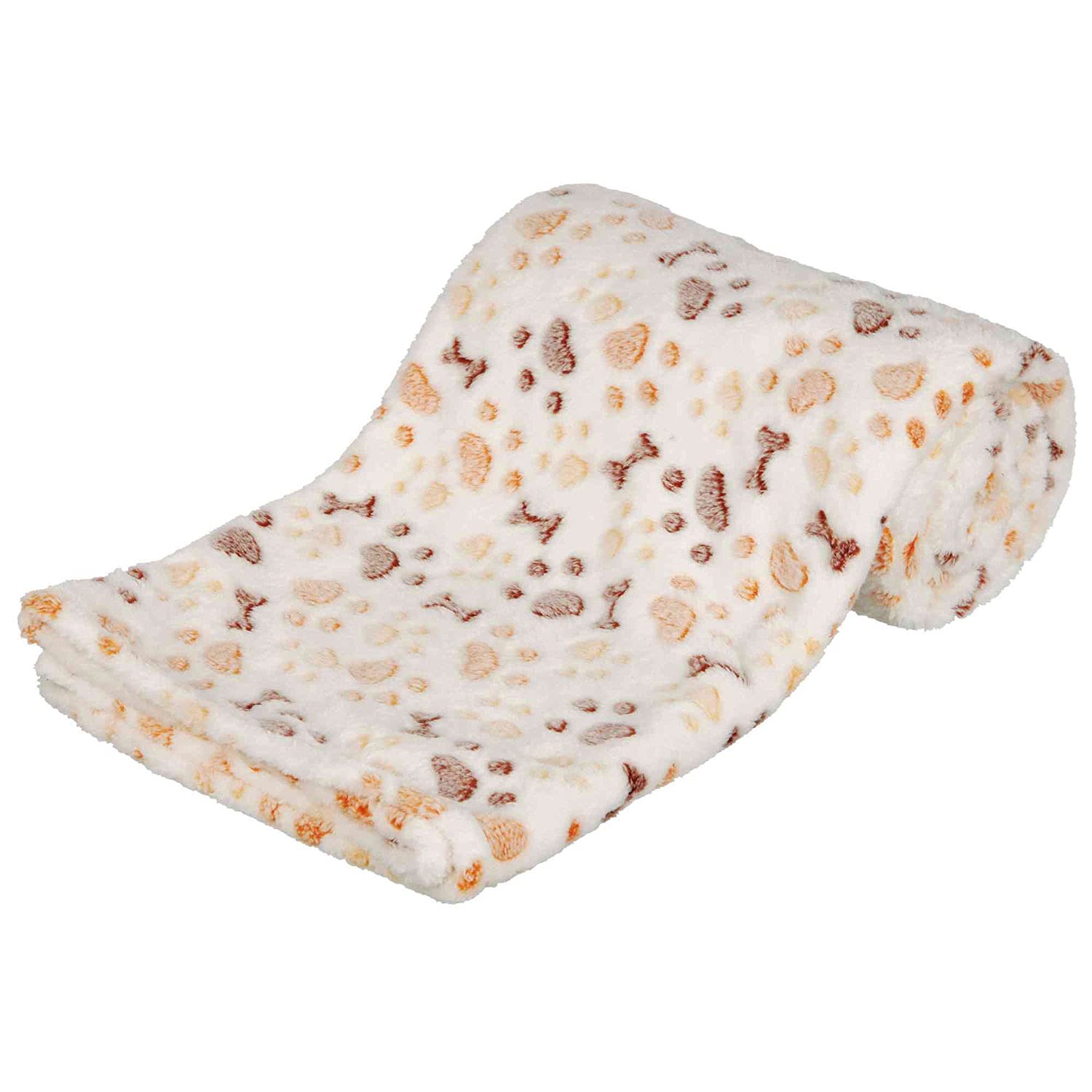 TRIXIE Lingo blanket, soft fleece, 150 × 100 cm, white/beige