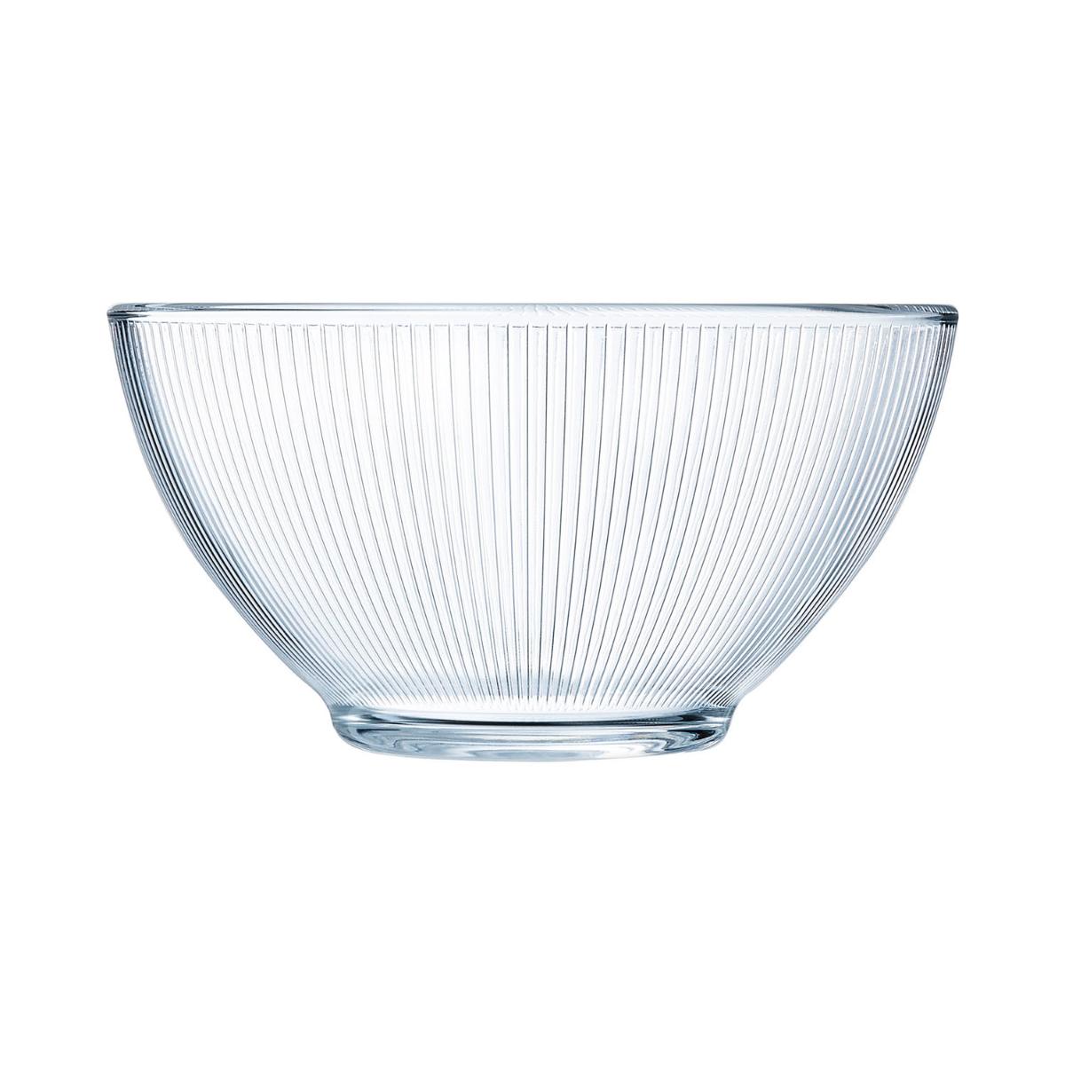 LUMINARC STRIPY Bol Vidrio 50CL Transparente Con relieve Fabricado en Francia Reciclable