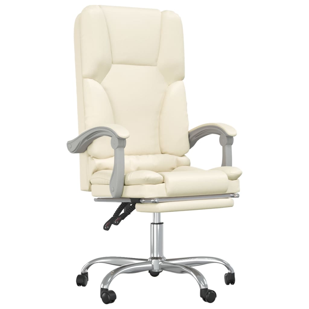 vidaXL Silla de Oficina Reclinable Masaje Asiento de Escritorio Cuero Sintético