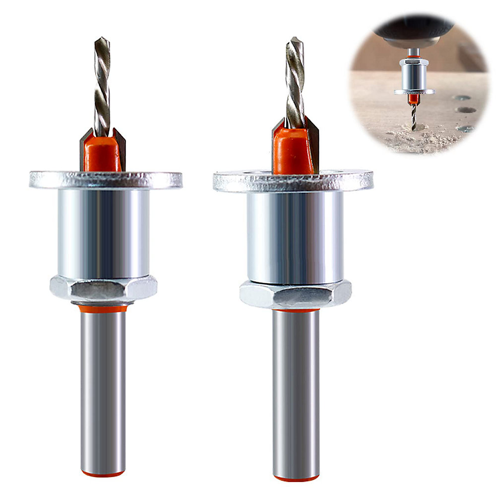 CA Juego de 2 brocas avellanadoras de 8 mm para madera con agujeros cónicos de Direct Power SARL, juego de brocas avellanadoras HSS.