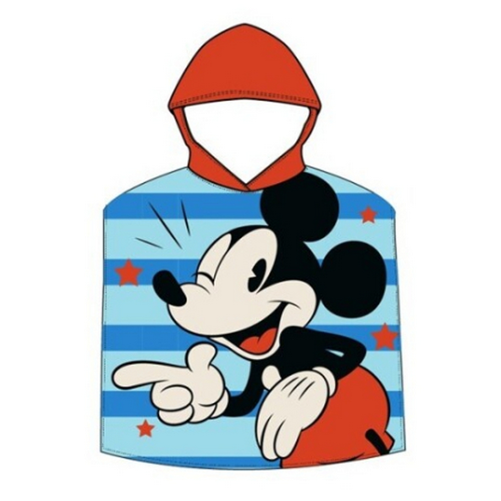 Disney Mickey Mouse New Import Poncho de Microfibra Rayas 110x55 CM 87066