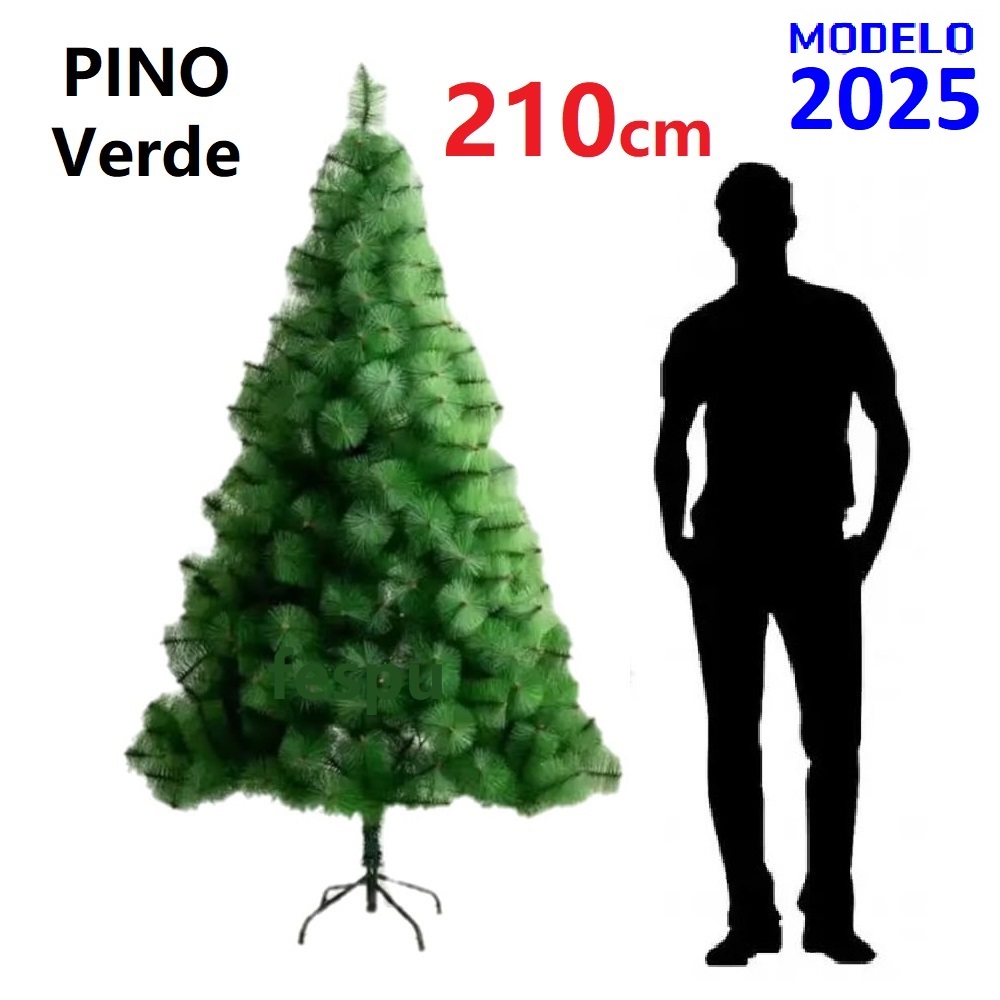 Arbol de Navidad Artificial 210cm,Árbol de Navidad Pino verde 210cm,arbol de Navidad basico,color verde,gerimport,fespu