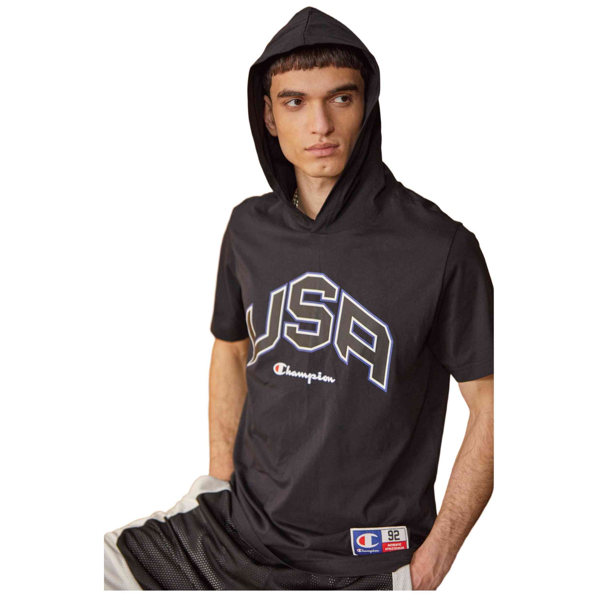 Camiseta De Manga Corta Champion modelo 219749-KK001 para Hombre en color Negro