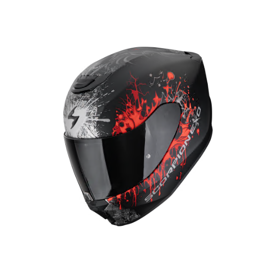 SCORPION EXO-391 WOLF negro mate plata rojo ECE-22.06 casco integral 139-516-24
