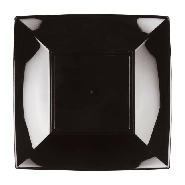 MONOUSO | Plato Duro Reutilizable PP Hondo Negro "Nice" 18cm (300 Uds)