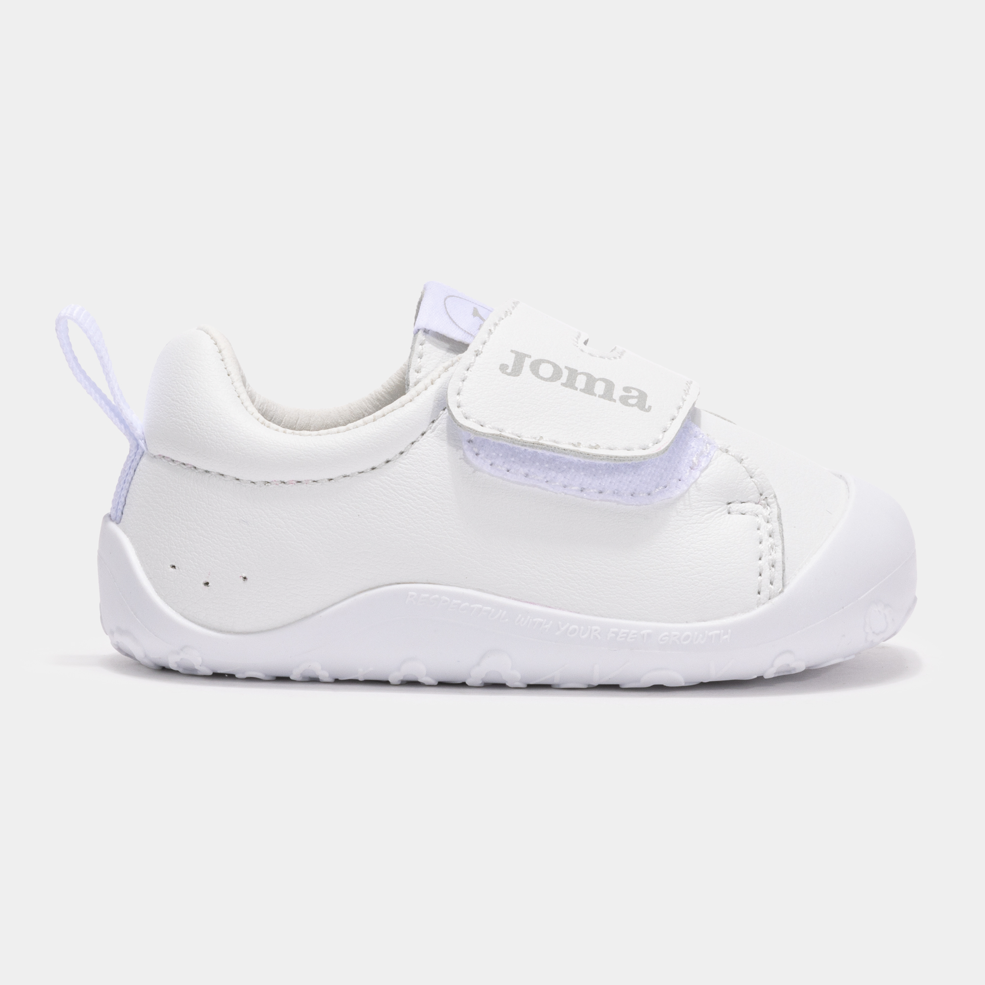 Joma TEDDY BABY 2502 BLANCO TEDYBS2502V Zapatillas Blancas para Bebé Diseño Barefoot para Primeros Pasos Material Sostenible, Cómodas y Flexibles para Desarrollo Natural del Pie