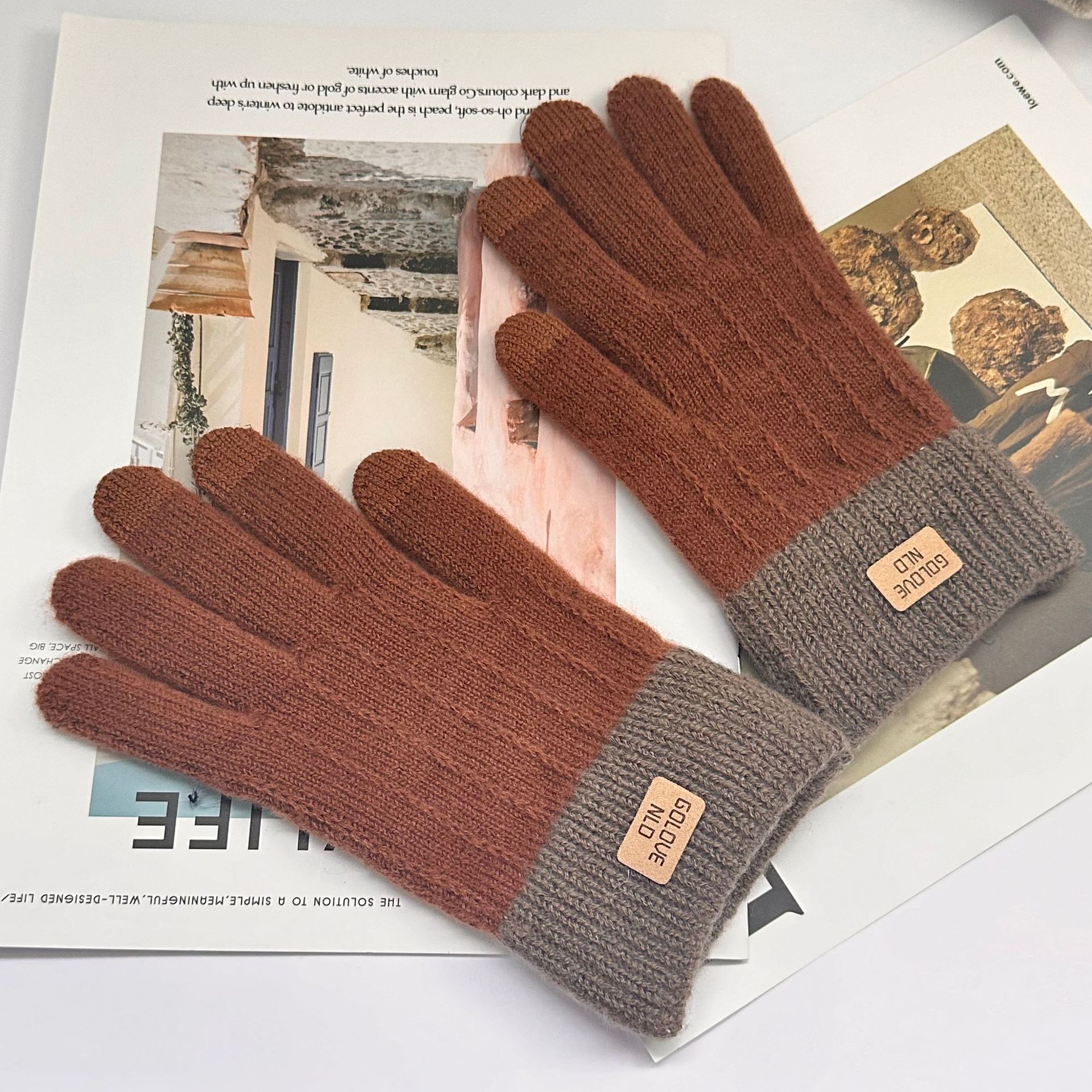 TK Guantes cálidos de invierno para hombres y mujeres con pantalla táctil tejidos más terciopelo engrosado para estudiantes que montan a prueba de viento y frío senderismo al aire libre guantes impermeables y transpirables para motocicletas y bicicletas