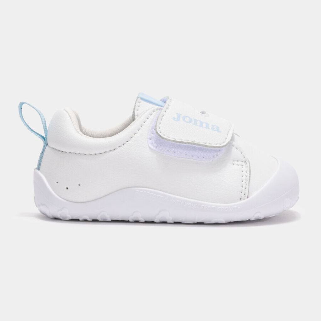 Joma Teddy Baby Barefoot – Zapatillas Niño Bebé Primeros Pasos – Blanco/Azul – Horma Ancha