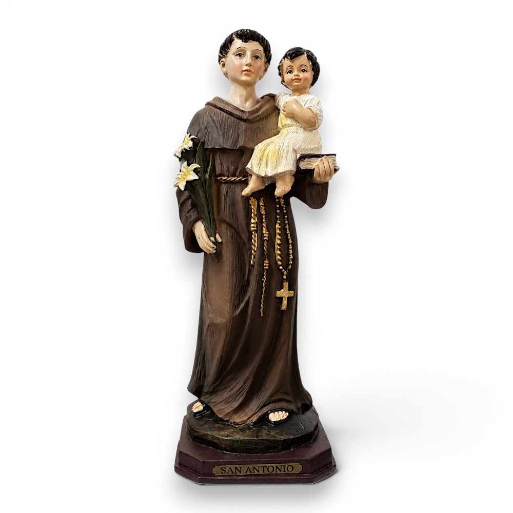 Figura Religiosa de Santo Católico - Estatua Devocional para Altar Doméstico, Capilla o Mesa de Oración, diseño tradicional católico con acabado detallado, ideal para sala, dormitorio, oficina y rincones de meditación espiritual