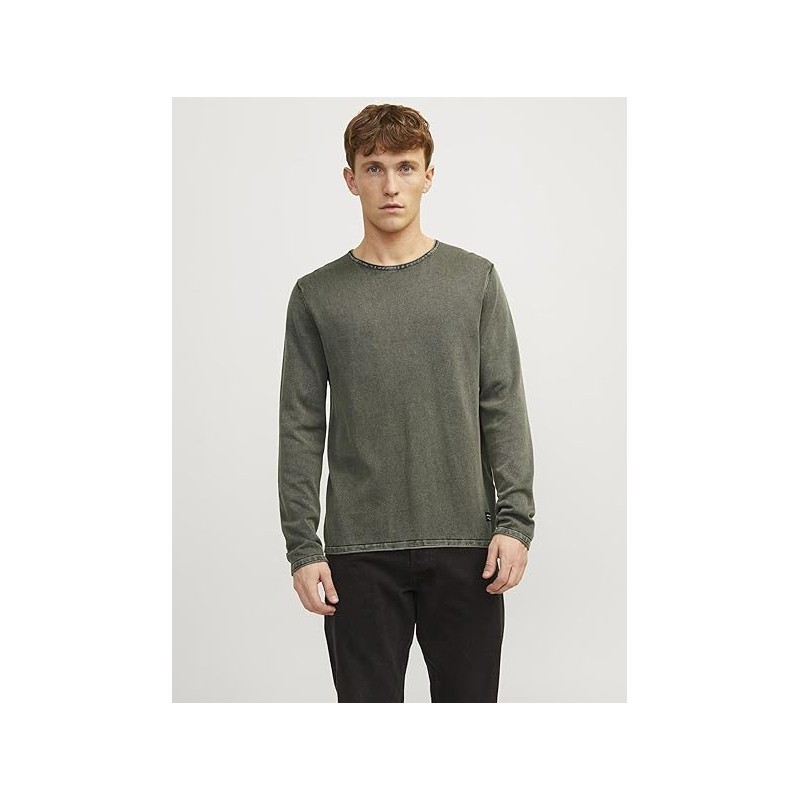 Jersey Fino Hombre Jack & Jones | Verde-Marrón | Punto de Hilo | S-2XL