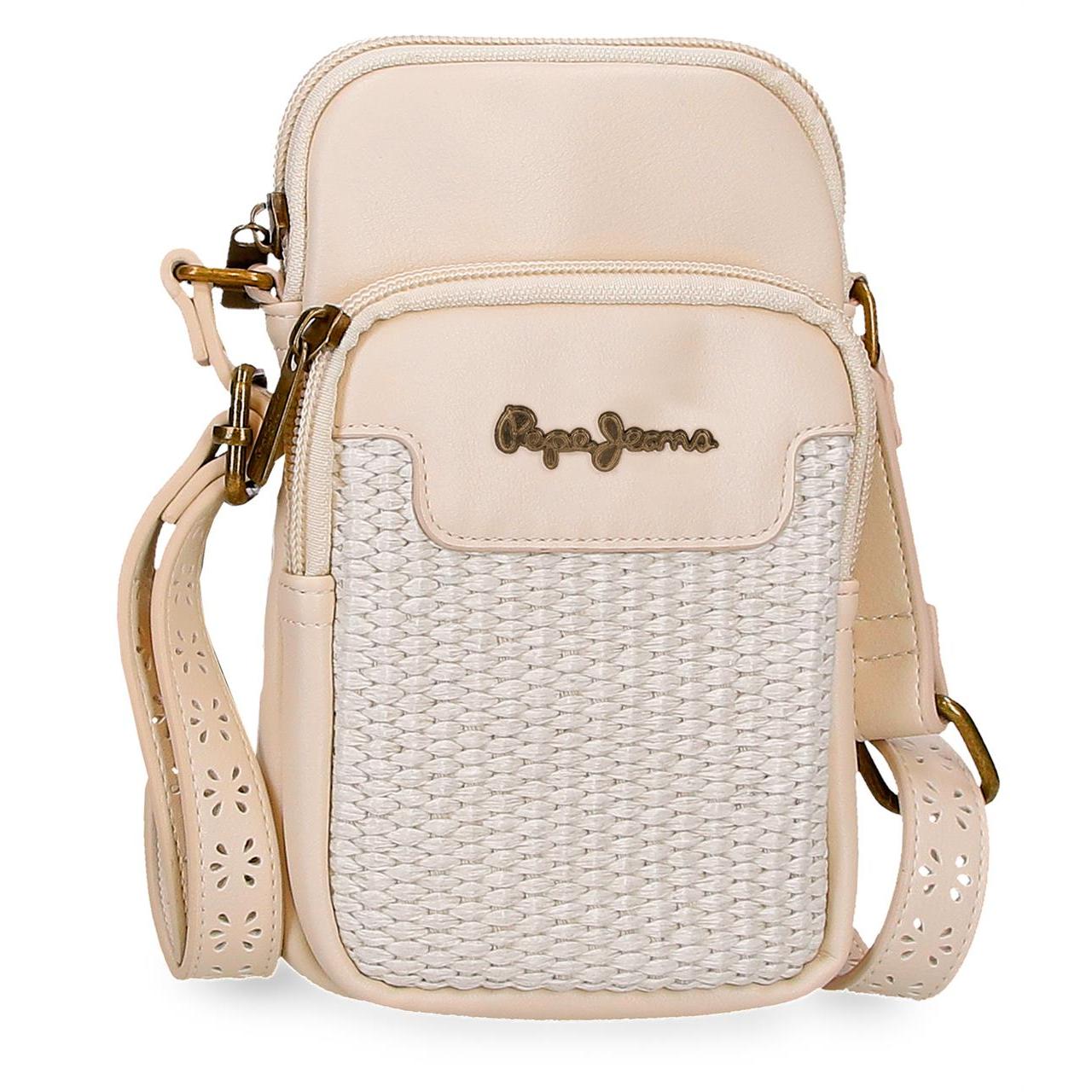 Pepe Jeans Clara - Bandolera Portamóvil para Mujer, 17,5 cm, PU, con Ranuras para Tarjetas y Bolsillo Frontal