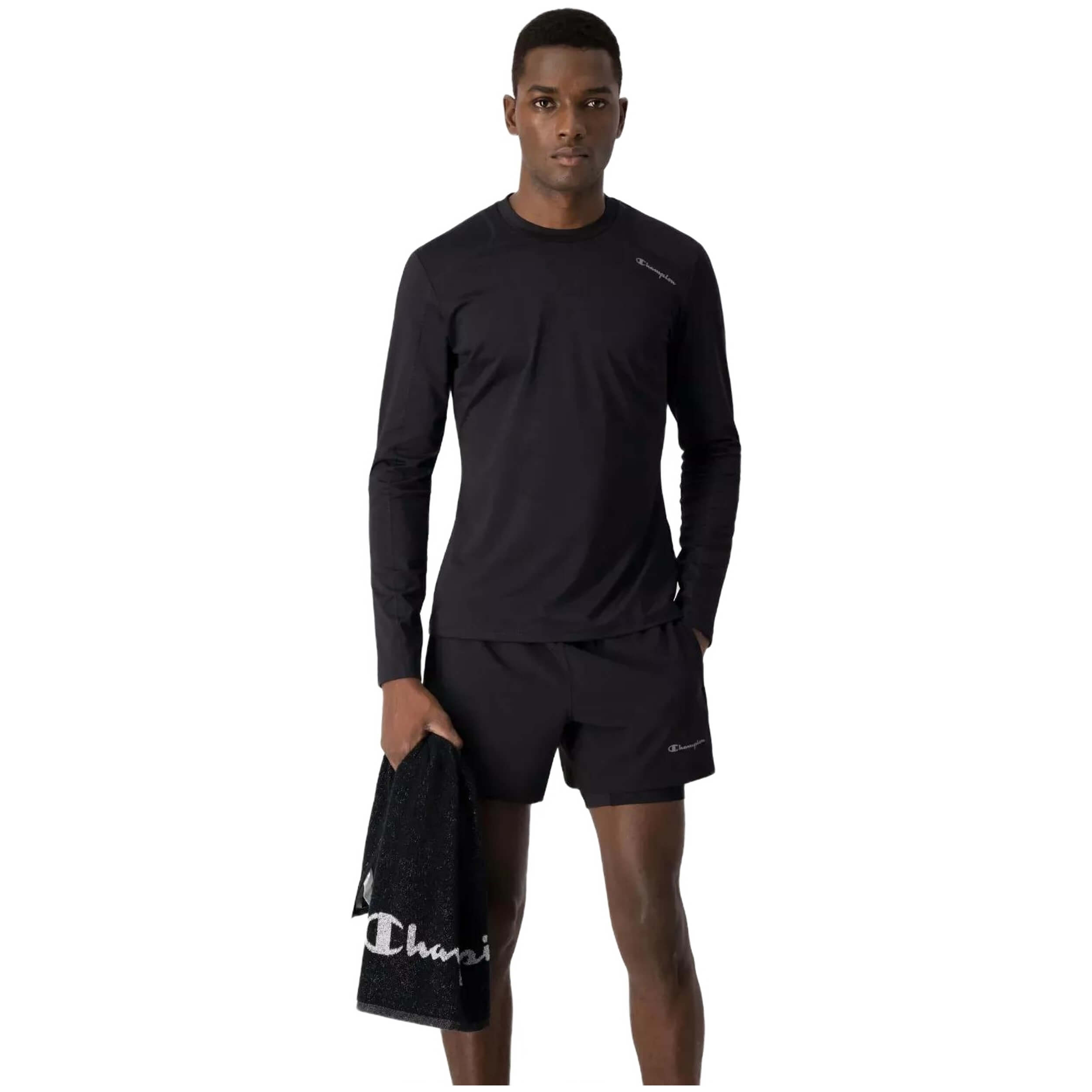 Camisetas De Manga Larga Champion modelo 218008-KK001 para HOMBRE en color Negro