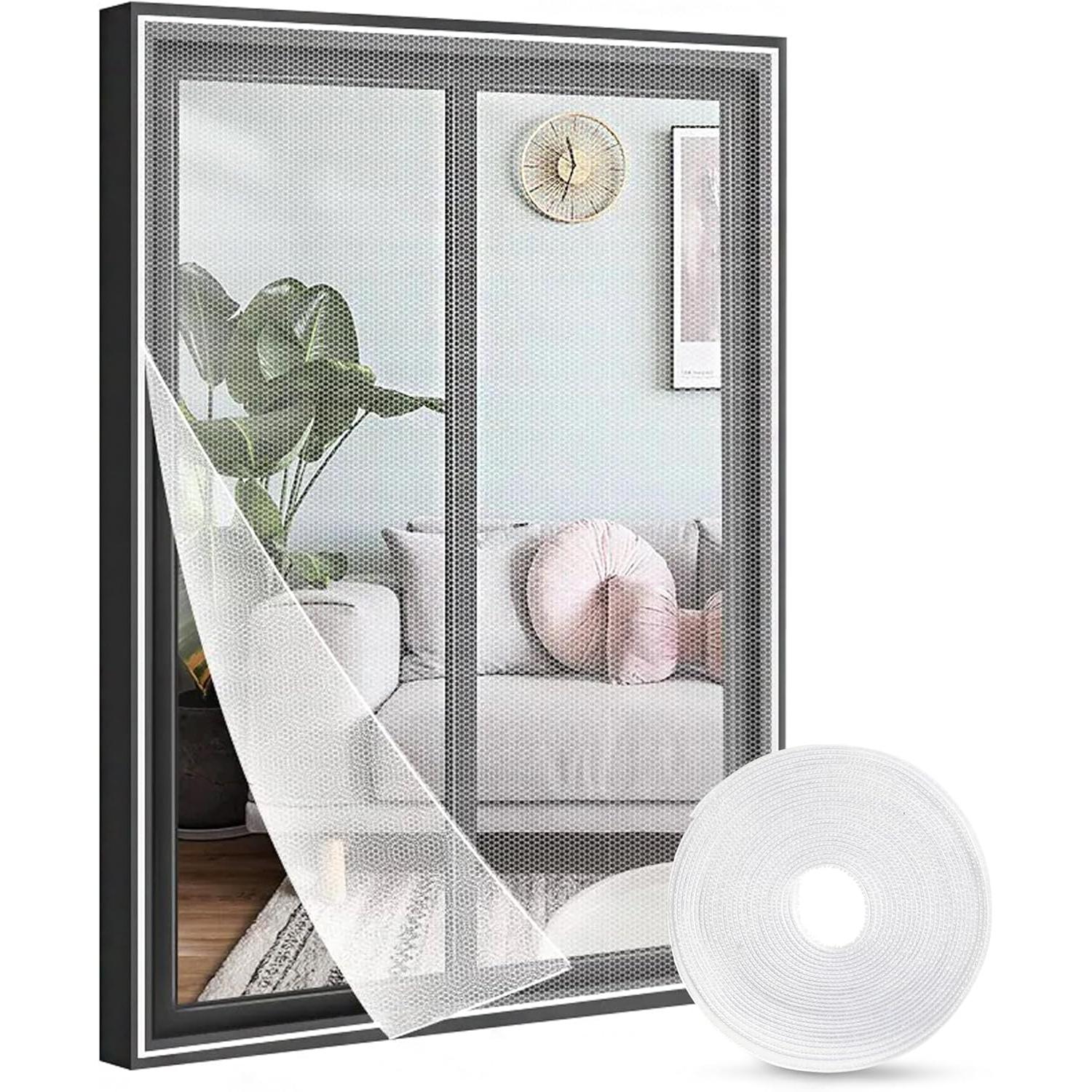 C.A | Mosquitera Adhesiva para Ventanas | Malla Recortable y Ajustable | Protección contra Mosquitos e Insectos