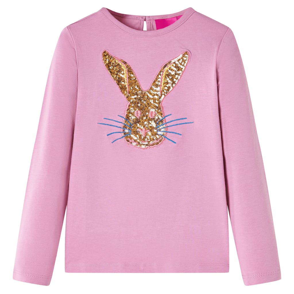 Camiseta infantil de manga larga tostado 116 en color Rosa/Verde/Ocre