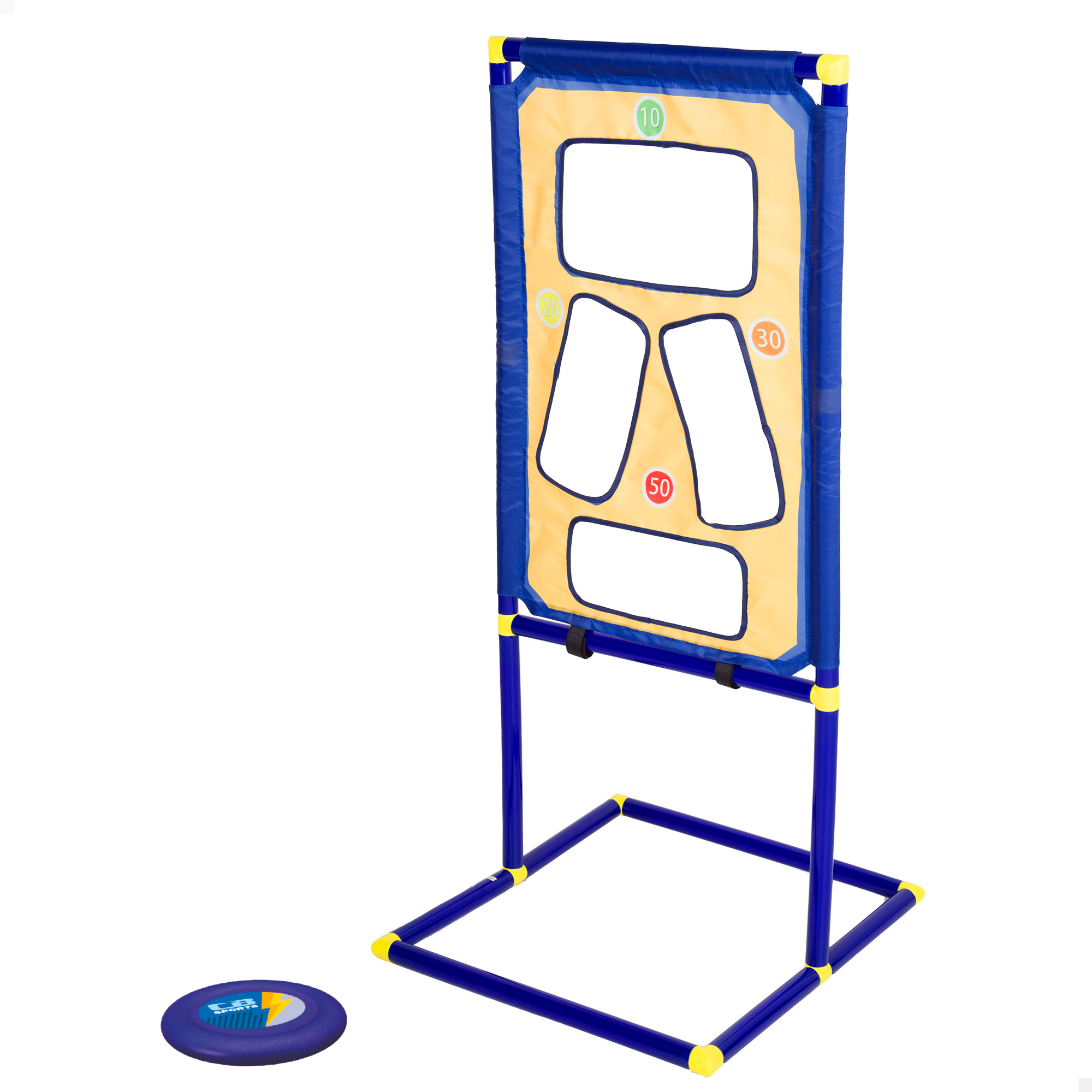 COLORBABY Juego lanzamiento disco, 44x47x91 cm, Disco volador Ø14 cm, Juegos de puntos, Juegos de exterior, Juguete infantil niño, Juguetes verano, +3 años