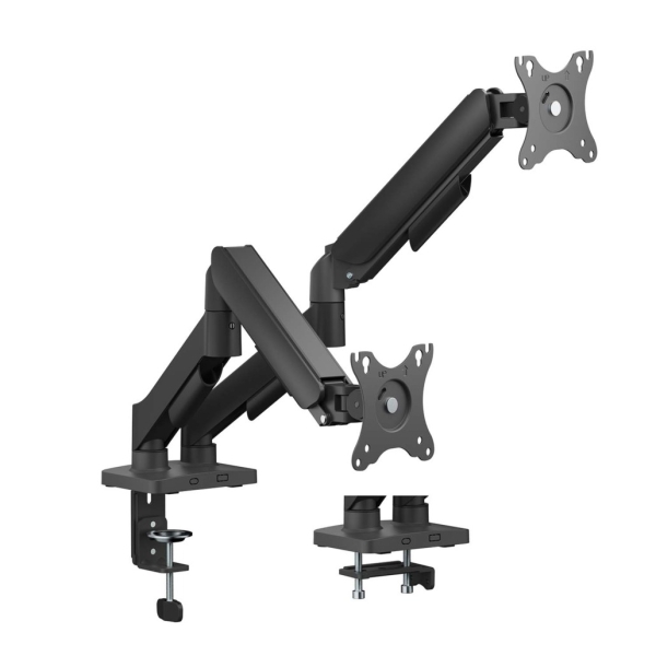 Aisens soporte de mesa eco contrapeso giratorio e inclinable para monitor/tv 9kg (3 pivotes - 2 brazos) de 17-32 - color negro
