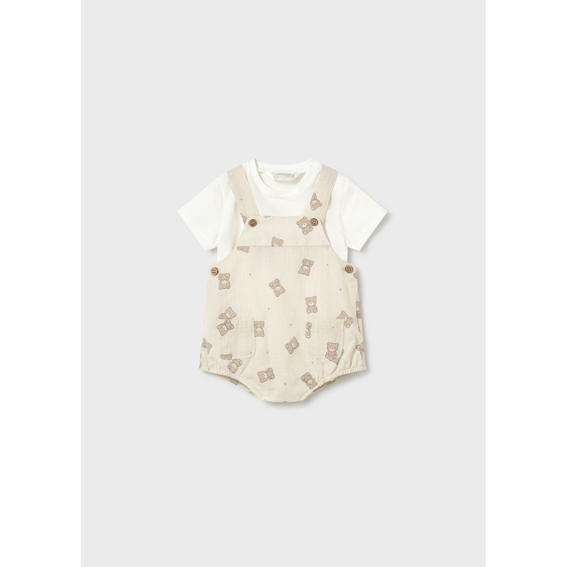 Moda infantil niño MAYORAL 1.621 032 CONJUNTO PETO CAMISETA TOPO 39150 26V