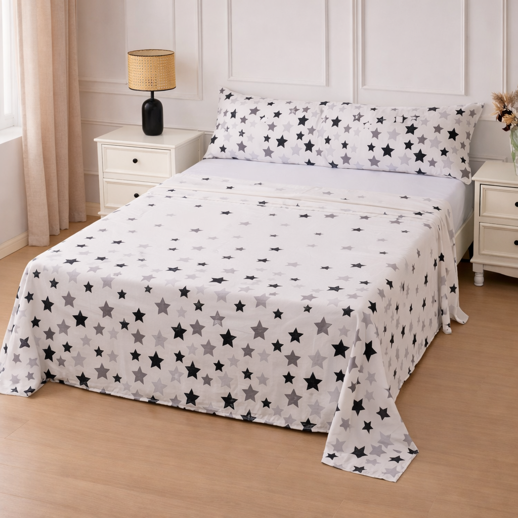 Juego de Sábanas 3 Piezas con Diseño Estampado Incluye Sábana Encimera, Bajera Ajustable y Funda de Almohada, 100% Poliéster, Para Camas 90/105/135/150/180 cm, ✅ Envíos a España en 48/72h