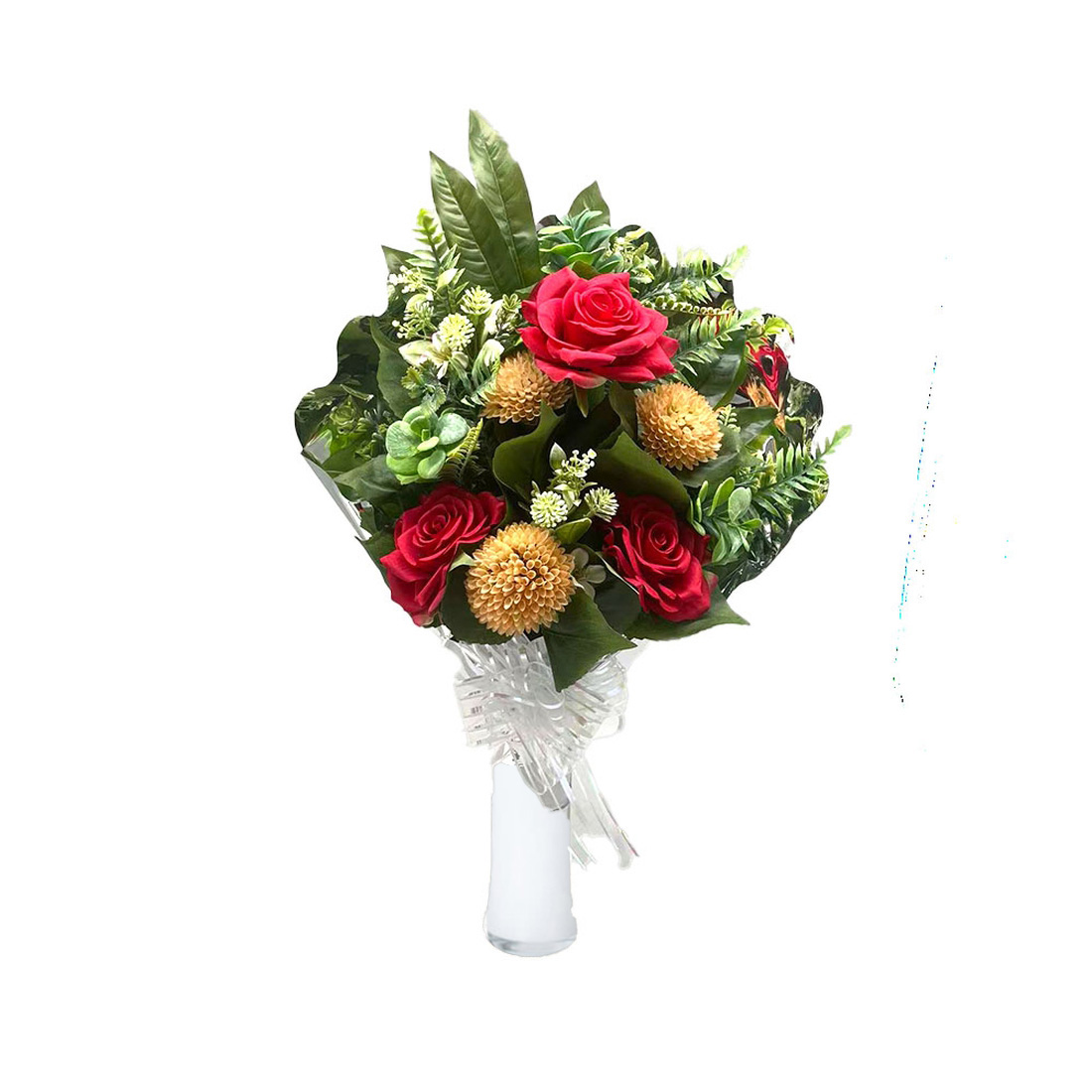 Panda Home Ramo para Cementerio de Flores Artificiales Especial para Decorar nichos y lápidas, para Todos los Santos.-CAPULLO MUN-NARANJA