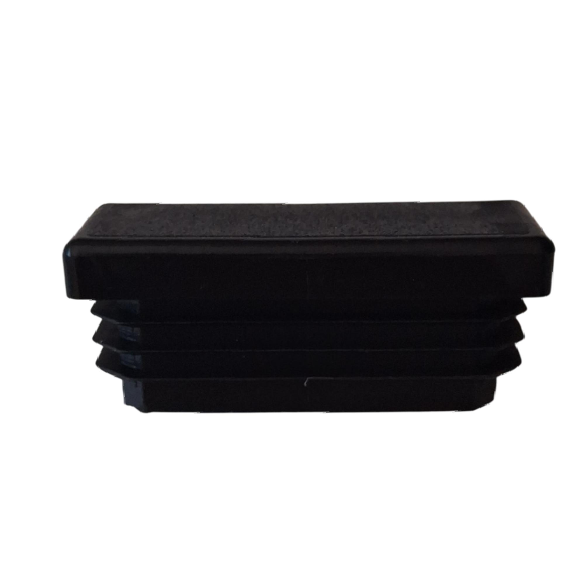 12 x Conteras 20x30 mm con Aletas Tapones Tapas Rectangulares . Patas Muebles, Sillas, Mesas. Color Negro. Bolsa 12 uds. Material Polipropileno. Marca Tecnofit.