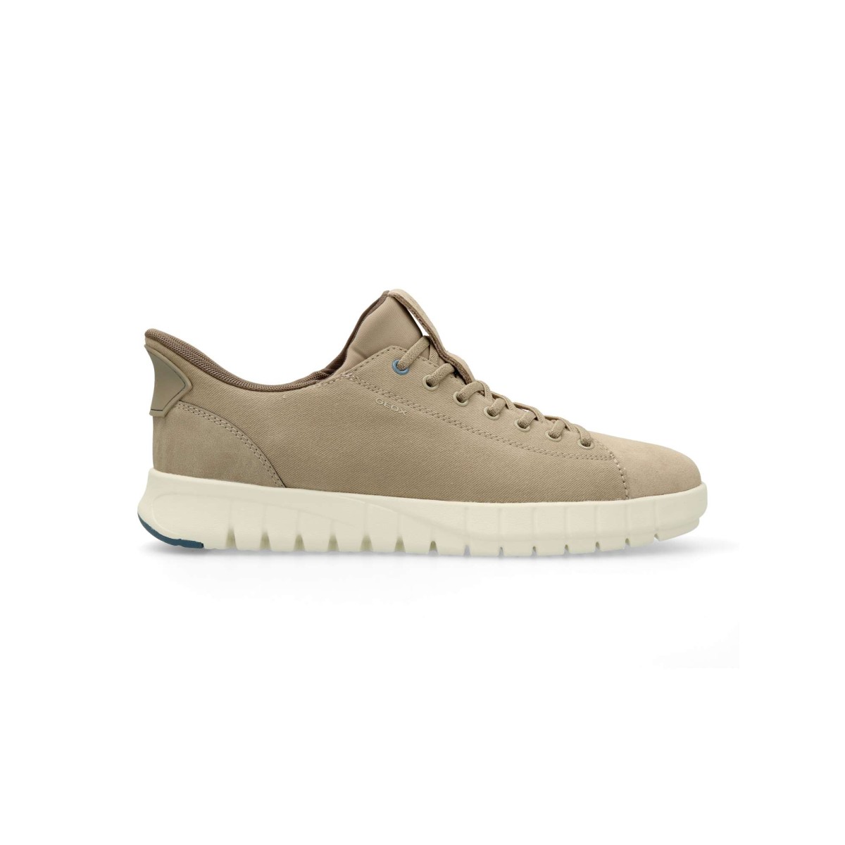 Geox - Zapatillas urbanas Flextride Plus para hombre de piel y lona con suela de goma absorbente y sistema Fast-in para calzado rápido