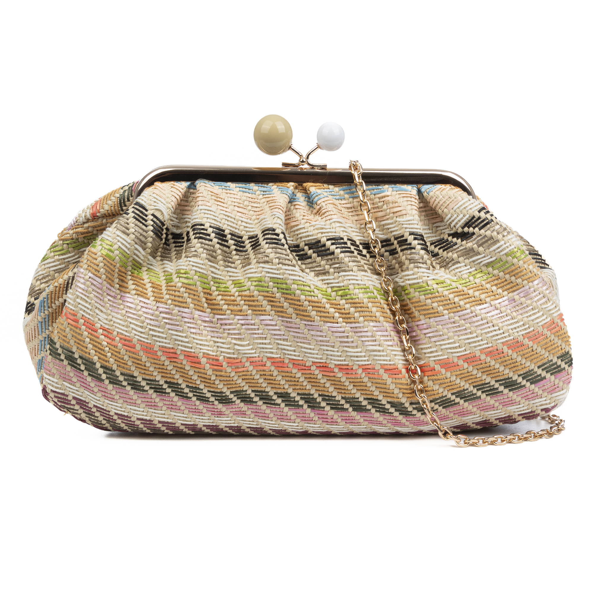 Boesio Bolso bandolera Mujer. Fabricado en rafia sintética entrelazada.