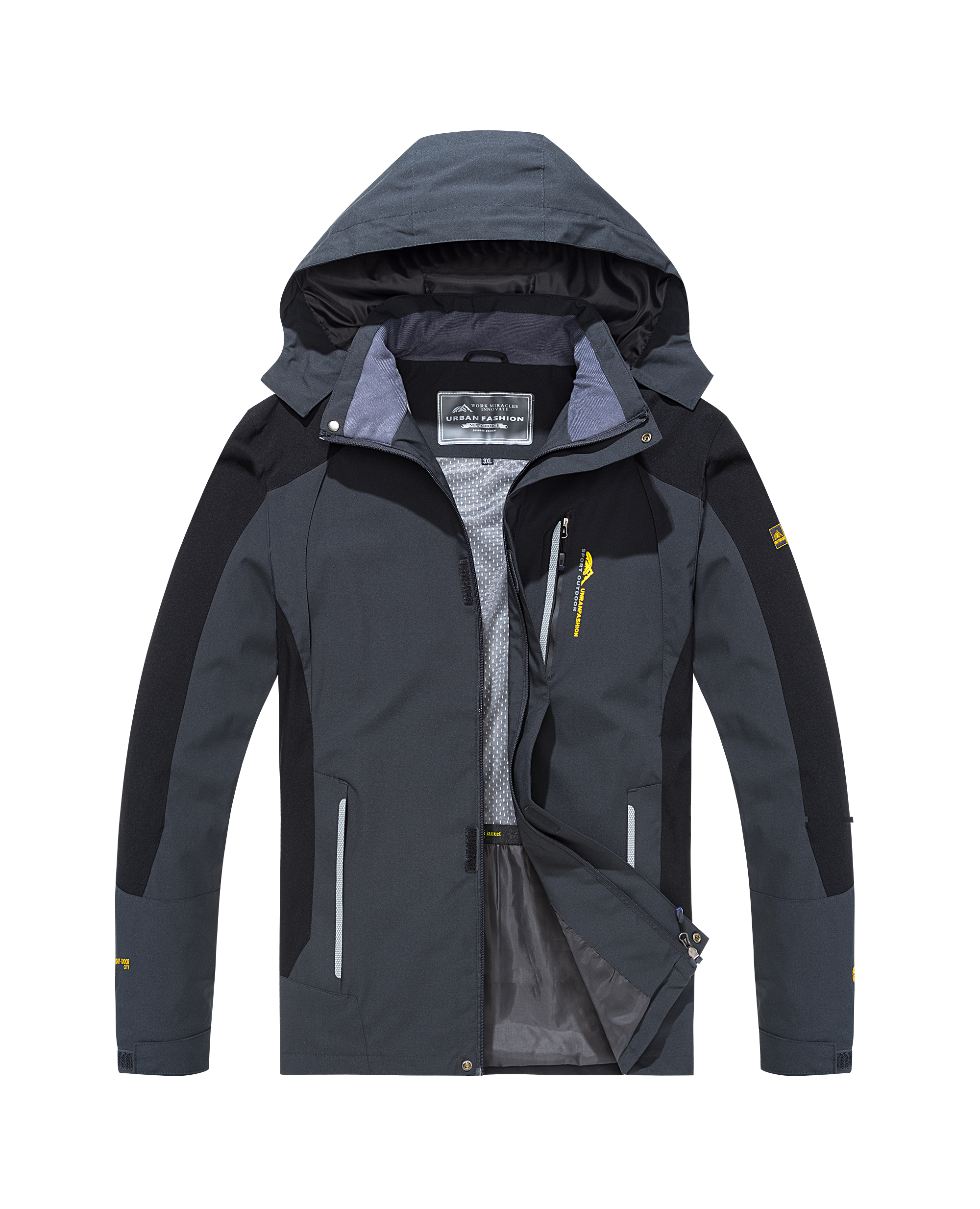 TK Chaqueta Impermeable Para Hombres Tamaño Grande Con Capucha Para Senderismo Caza Running Trekking Pesca Ropa Exterior