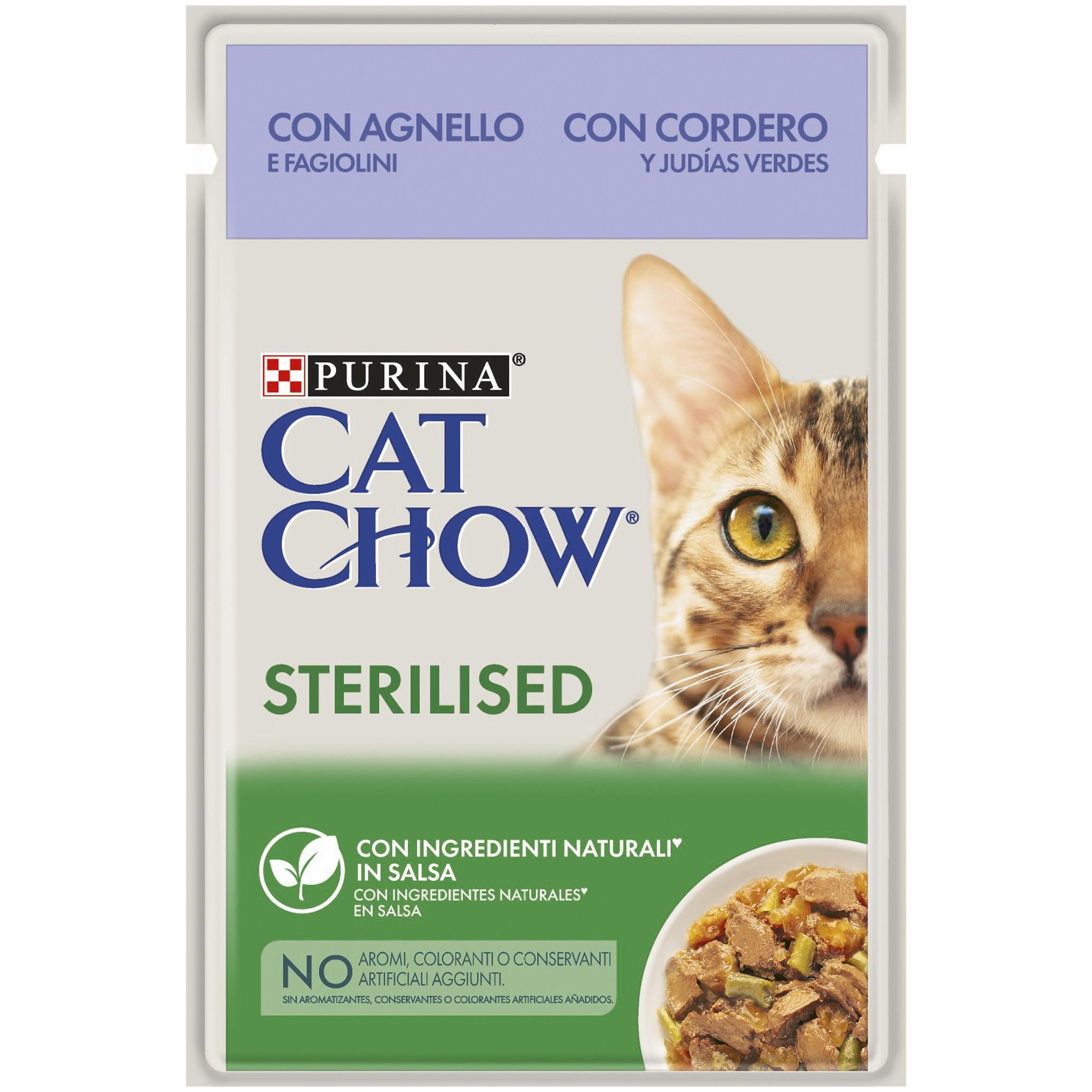 Cat Chow Esterilizado Cordero en Salsa Sobres para Gatos Comida húmeda para gatos adultos esterilizados