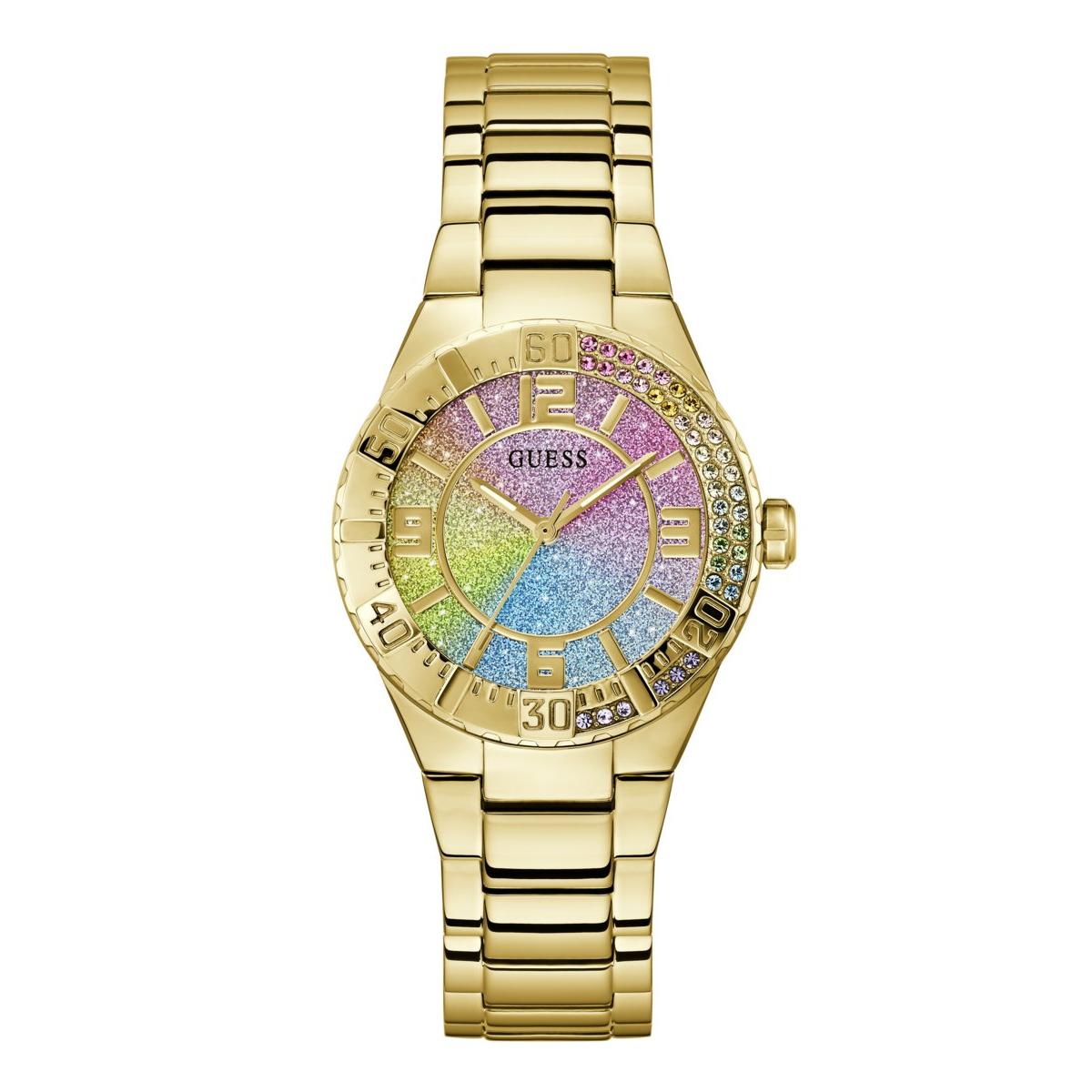 Guess Reloj Mujer Caja De Acero Reciclado Pulsera Acero De Color Dorado Resistente Al Agua 3 Atm Gw0882l2