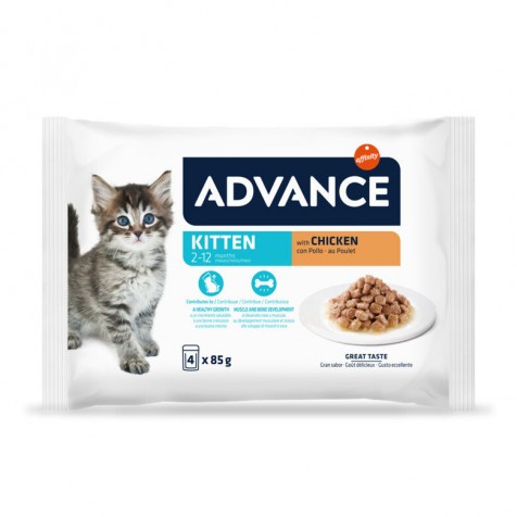 Advance Kitten Pollo Salsa Sobres para Gatos 4 x 85 gr