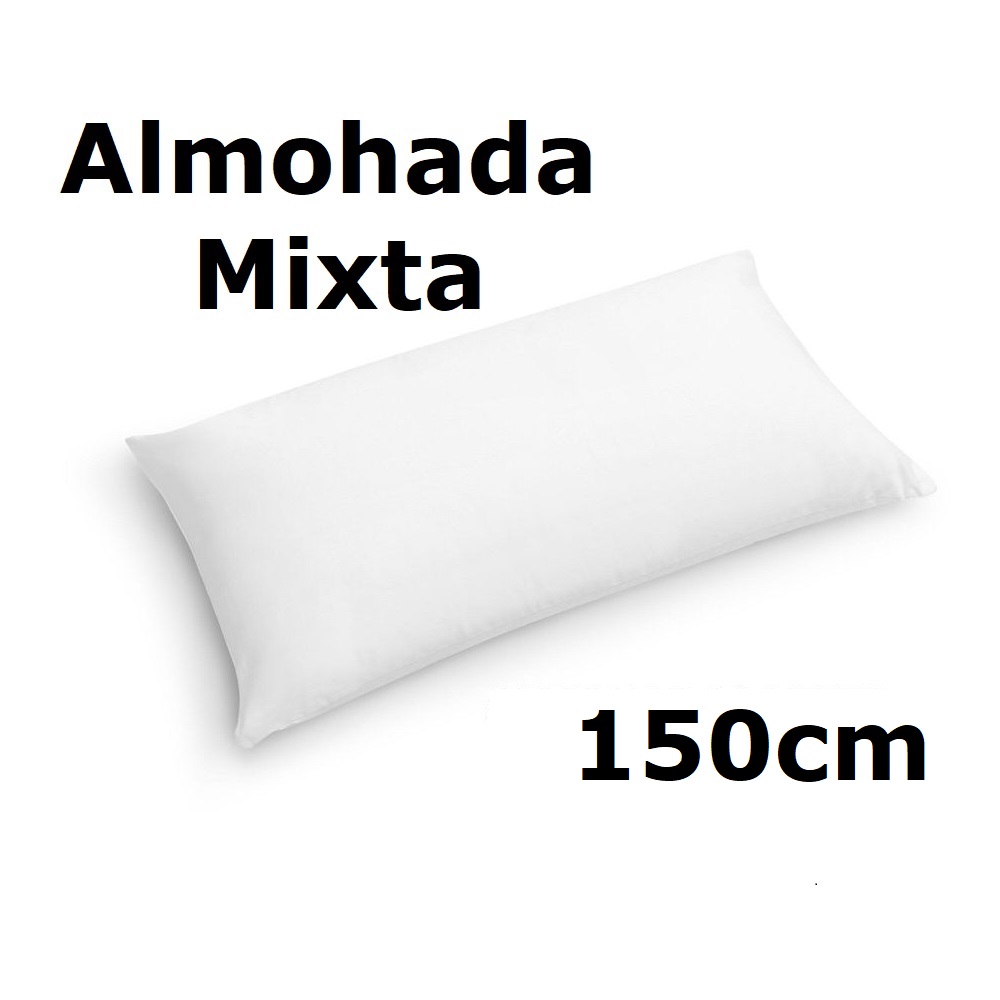 Almohada de mixta fibra, medidas 70cm/80cm/90cm/105cm/135cm/150cm,color blanco,Dosantex,fespu