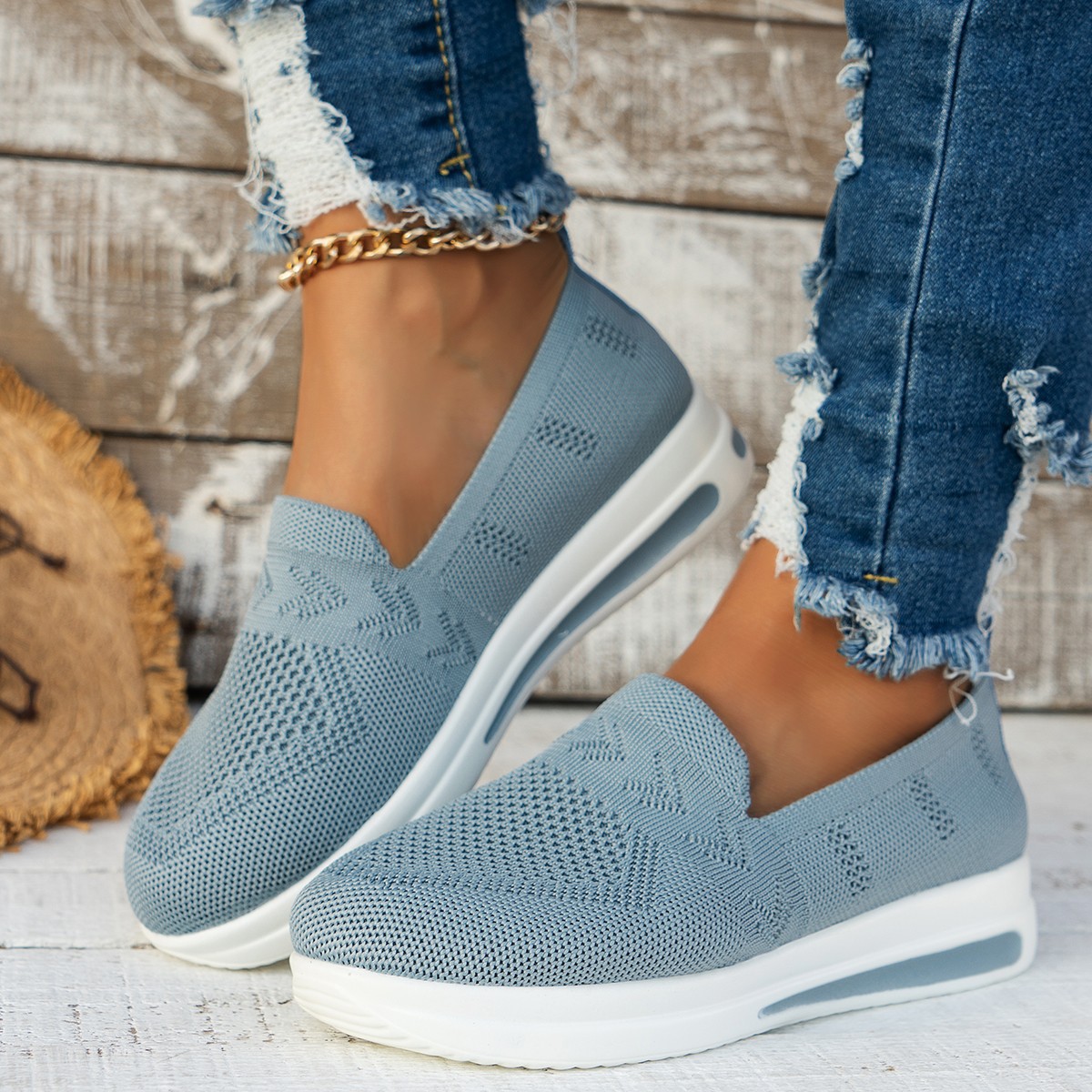Zapatos de mujer de talla Grande, Nuevos, de Primavera y Otoño, Planos, de Suela Gruesa, transpirables, informales, a la moda