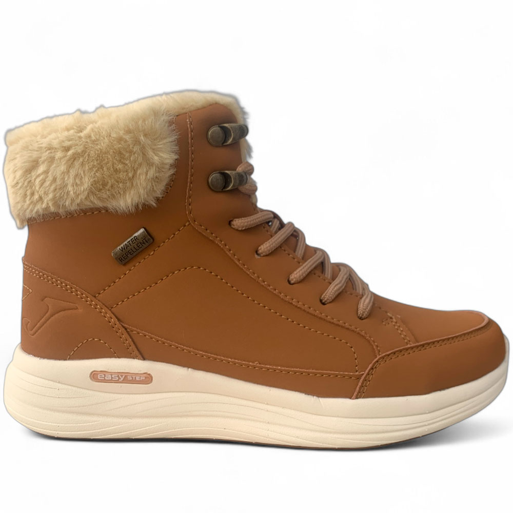 Botas Bajas de Mujer Joma Megan CMEGLW2526 en Piel Sintética con Acabado y Detalle de Pelos en Tobillo