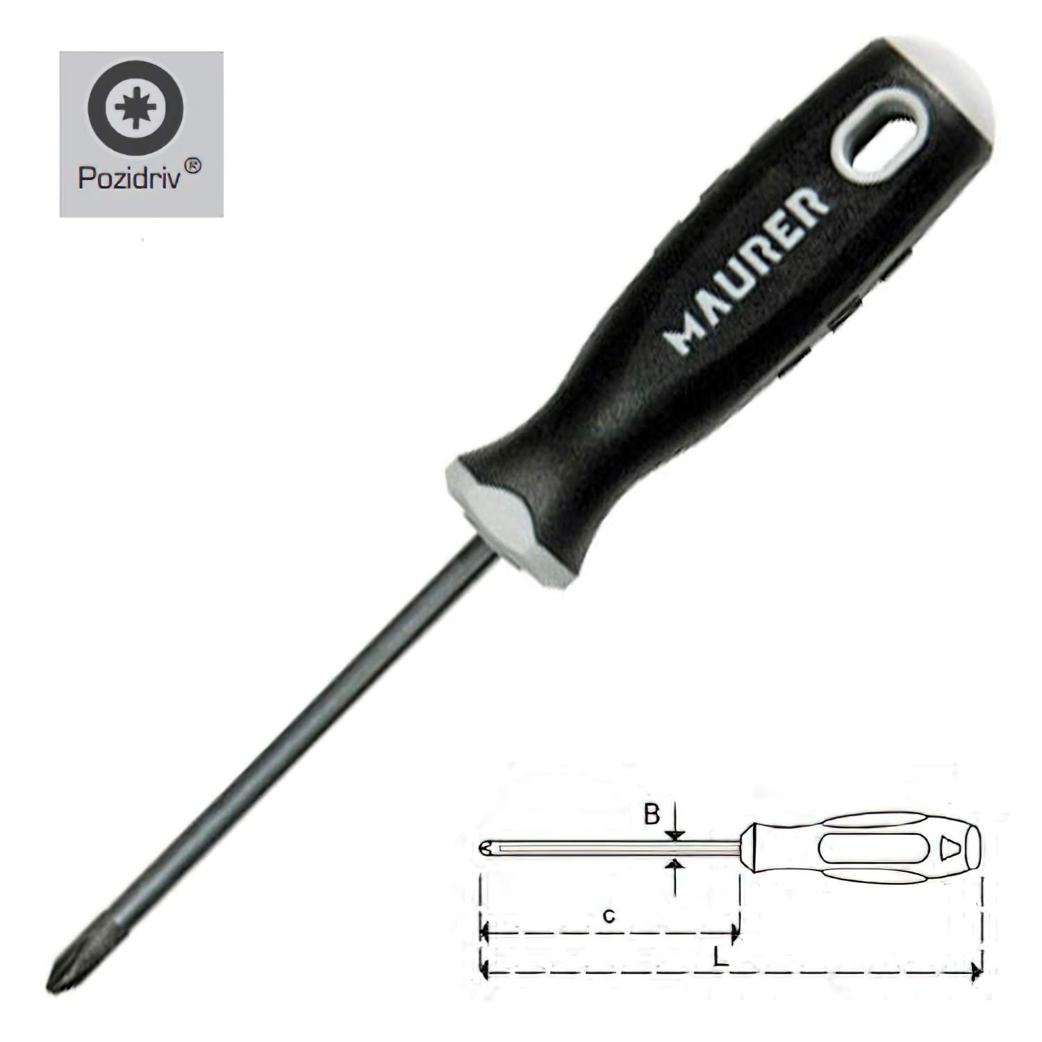 SANCO STORE - SANCO STORE - MAURER Destornillador Maurer Pozidriv 3x150 mm.