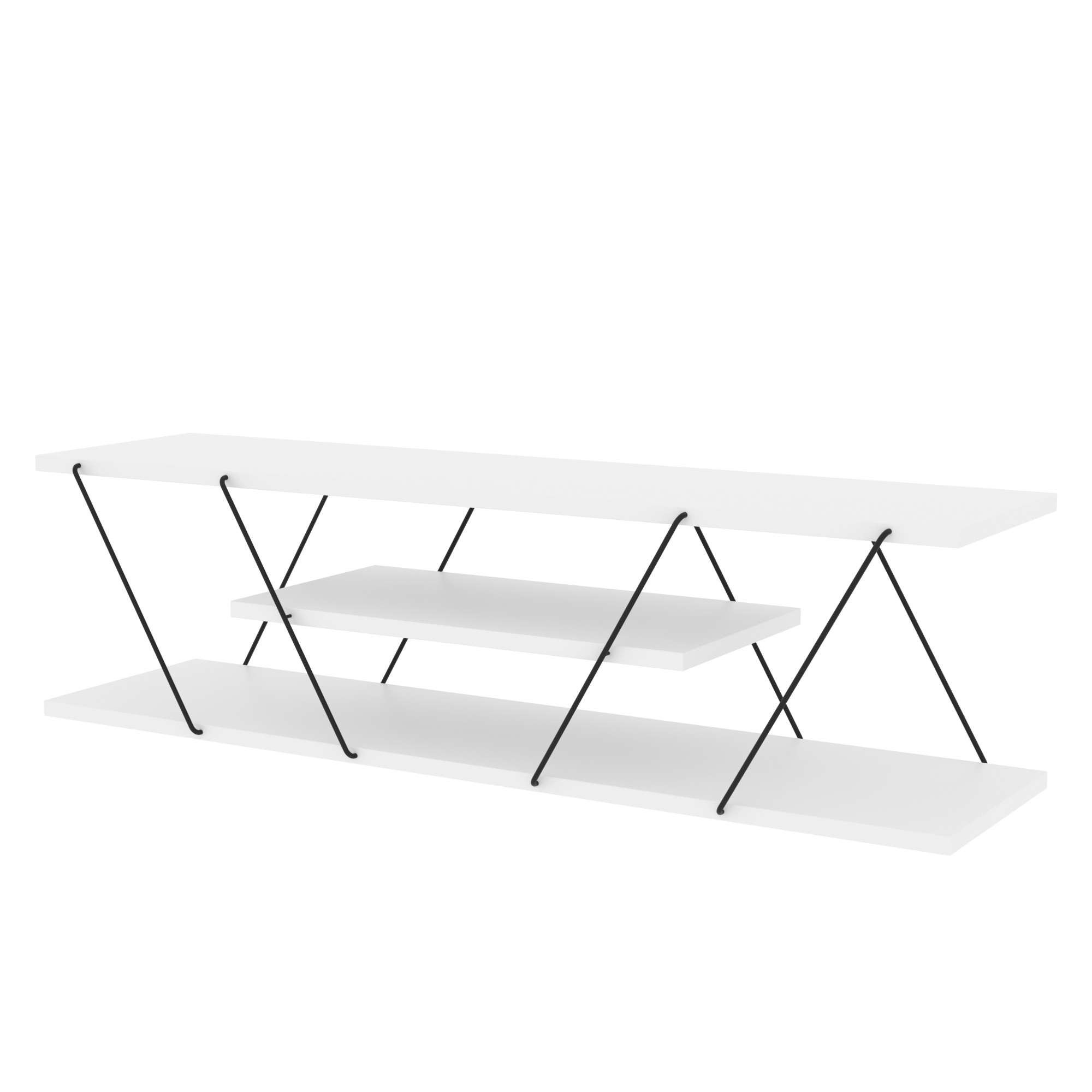 Habitat y Jardin - Soporte de TV de madera "April" - 120 x 30 x 33 cm - Blanco