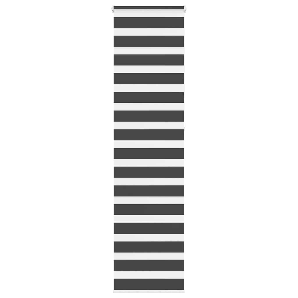 vidaXL Estor cebra negro 55x230 cm tejido ancho 50,9 cm poliéster