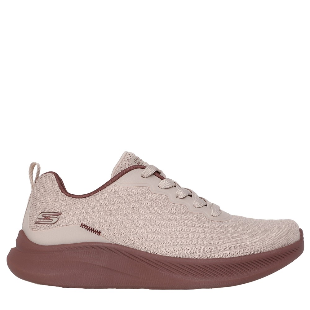 Cómoda  BOBS MODA FLEX-MELLOW DAWN TAUPE (beig): zapatillas veganas Skechers con plantilla Air Coled Memory Foam, suela goma flexible y cordones elasti. ¡Cómpralas ya! Altura Tacón bajo (3-5 cm) Referencia