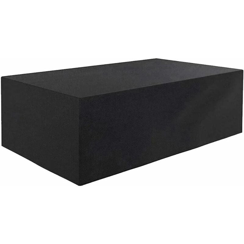 TK Funda para Muebles de Jardín Funda Protectora de Diferentes Muebles Mesa de Jardín Muebles de Exterior Impermeable Resistant to Viento Anti-UV Funda para Muebles Resistant to Frío Canvas Oxford Negro 200x80cm
