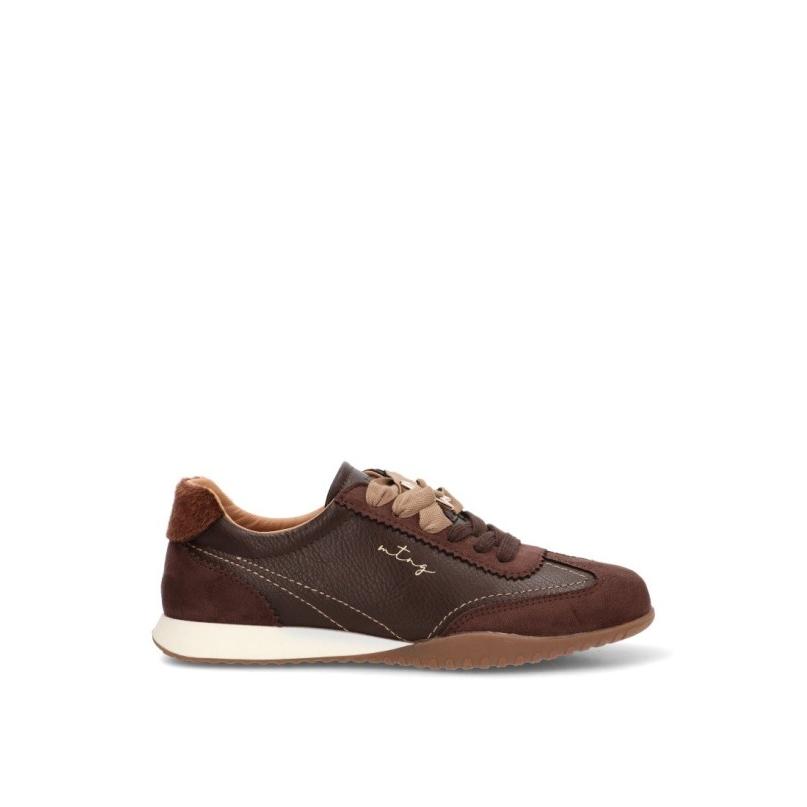 Zapatillas Casual Mustang - Mujer - Suela Plana - Modelo 60041 - Color Café