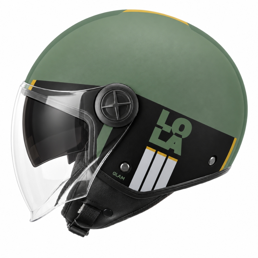 Casco Lola Moto jet glam visor solar incluido ECE 22.06, pantalla preparada para pinlock